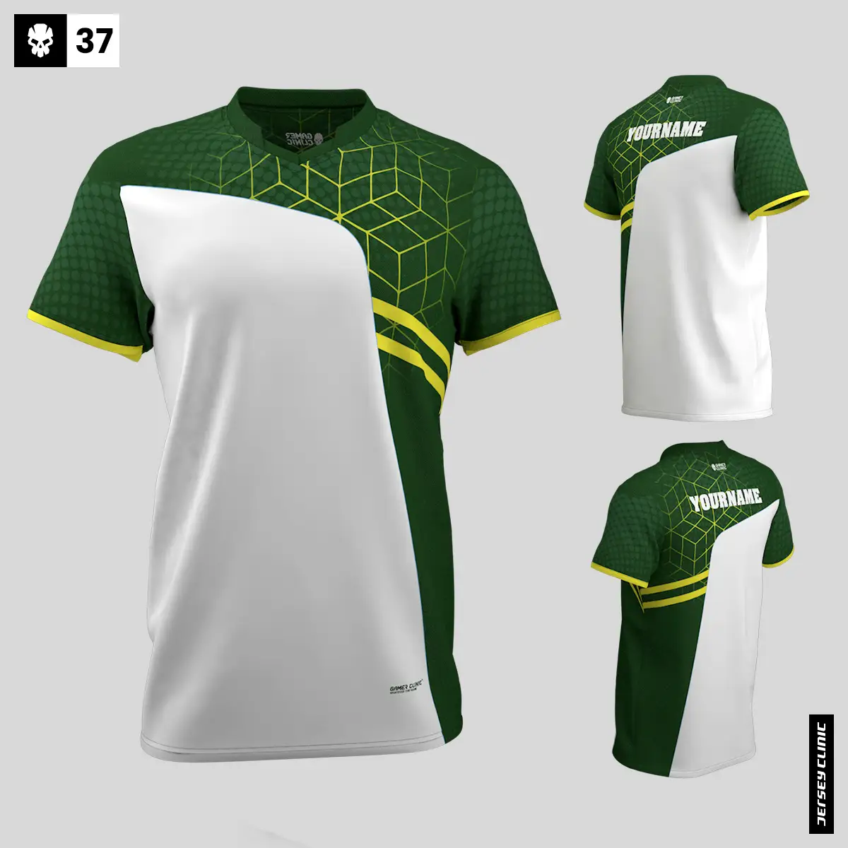 Darmowy projekt koszulki technicznej esportowej  z nadrukiem, ksywką 37