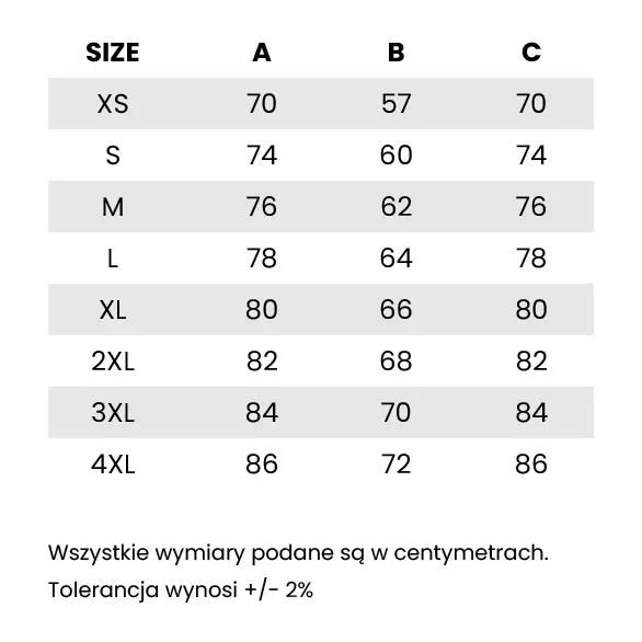 Tabela rozmiarów