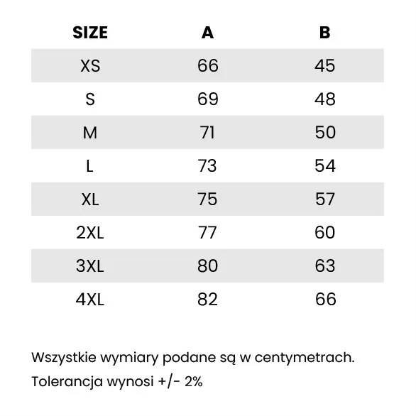 Tabela rozmiarów